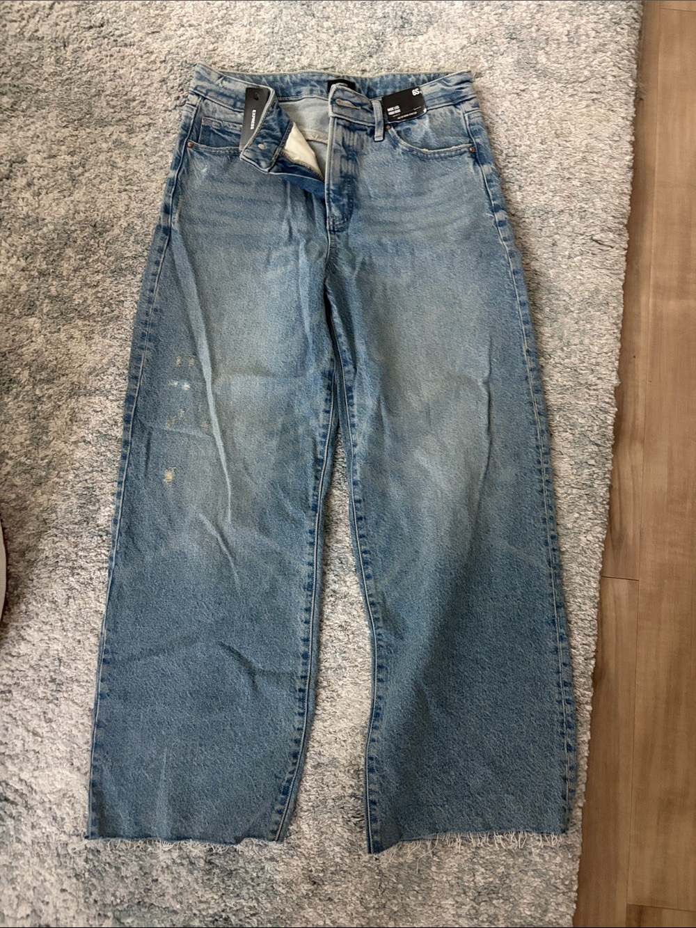 Express Light Blue Relaxed Wide-Leg Jeans for Men